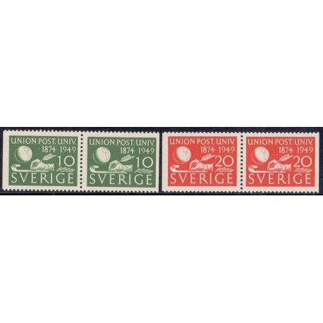 Sverige. 1949. Verdenspostforeningen, AFA nr. 357Cv & 358Ch ** (2)    postfrisk stemplet FDC st,