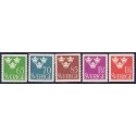 Sverige. 1949-51. Suppleringsværdier 65 Øre-1,70 kr, AFA nr. 360-64 **     postfrisk stemplet FDC st,