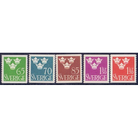 Sverige. 1949-51. Suppleringsværdier 65 Øre-1,70 kr, AFA nr. 360-64 **     postfrisk stemplet FDC st,