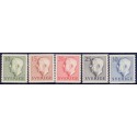 Sverige. 1951.Kong Gustav, 10-30 Øre, AFA nr. 365-69 **    postfrisk stemplet FDC st,