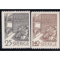 Sverige. 1952. Olavus Petris 25 Øre-1,40 Kr, AFA nr. 373-74 **   postfrisk stemplet FDC st,