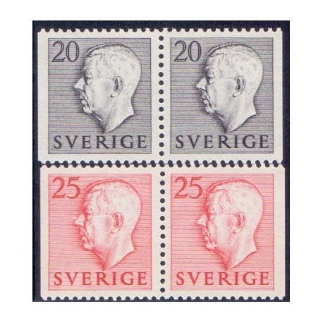 Sverige. 1952. Farve og suppleringsværdier, AFA nr. 375Cv-376Ch ** (2)   postfrisk stemplet FDC st,