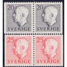Sverige. 1952. Farve og suppleringsværdier, AFA nr. 375Cv-376Ch ** (2)   postfrisk stemplet FDC st,