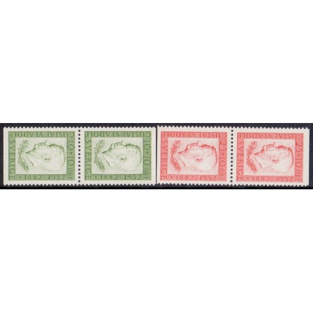Sverige. 1952. Kong Gustaf VI, AFA nr. 382Co-383Cn ** (2)  postfrisk stemplet FDC st,