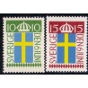 Sverige. 1955. Flagets dag, 10-15 Øre, AFA nr. 410-11 **    postfrisk stemplet FDC st,
