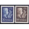 Sverige. 1955. P. D. A. Atterbom 20 Øre-1,40 kr, AFA nr. 417-18 **   postfrisk stemplet FDC st,