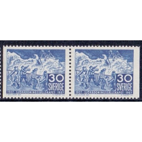 Sverige. 1957. Redningsselskabet 50 år, AFA nr. 427Cv & 427Ch. **  postfrisk stemplet FDC st,