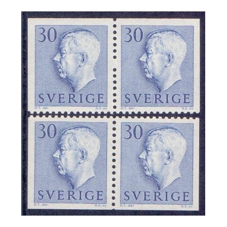 Sverige. 1957. Farveændringer og nye værdier, 2 vinkelsider, AFA nr. 433Dvo-433Dhn ** (2)    postfrisk stemplet FDC st,