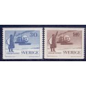 Sverige. 1958. 10 års helikopterpost, 30 Øre-1,40 kr. AFA nr. 440-41 **   postfrisk stemplet FDC st,