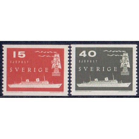 Sverige. 1958. Nordatlantiske postforbindelser, 15-40 Øre. AFA nr. 442-43 **   postfrisk stemplet FDC st,