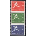 Sverige. 1958. WM i fodboldt, 15-120 Øre. AFA nr. 444-46 **   postfrisk stemplet FDC st,