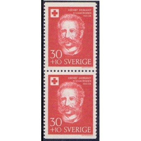 Sverige. 1959. Røde Kors Henri Dunant. AFA nr. 454Co & 454Cn **    postfrisk stemplet FDC st,