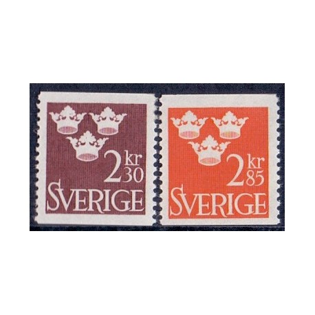 Sverige. 1965. Suppleringsværdier, 2,30-2,85 Kr. AFA nr. 544-45 **     postfrisk stemplet FDC st,