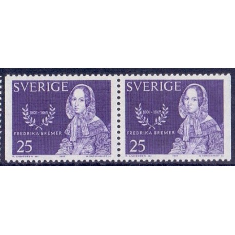Sverige. 1965. Frederika Bremer.  AFA nr. 546Cv & 546Ch **    postfrisk stemplet FDC st,