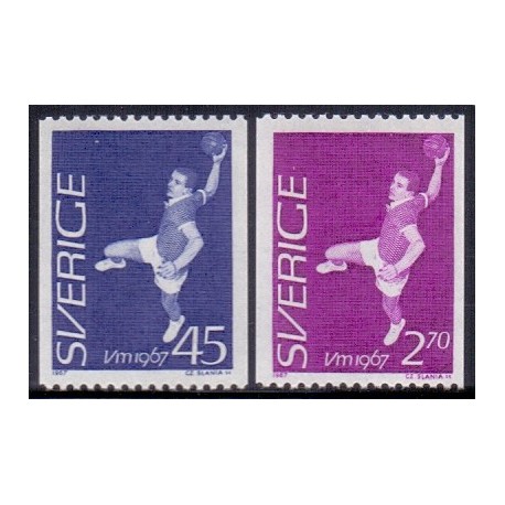 Sverige. 1967. VM i håndbold, 45 Øre-2,70 kr. AFA nr 574-75 **  postfrisk stemplet FDC st,