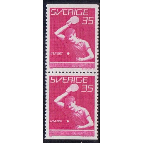 Sverige. 1967. VM i bordtenis, AFA nr 583Co & 583Cn  ** postfrisk stemplet FDC st,