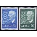 Sverige. 1967. Kong Gustav VI, 45-70 Øre,  AFA nr. 600-01 **    postfrisk stemplet FDC st,