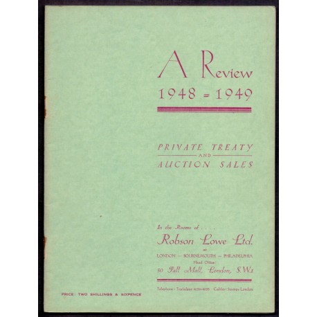 Auktionskatalog. A Review 1948-1949 Private Treaty fra Robson Love Ltd. med meget England og kolonier, VF