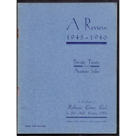 Auktionskatalog. A Review 1945-1946 Private Treaty fra Robson Love Ltd. med meget England og kolonier, VF