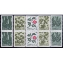 Sverige. 1968. Nordiske vilde blomster, 45 Øre. AFA nr. 611Co-615Cn ** (5 par)       postfrisk stemplet FDC st,