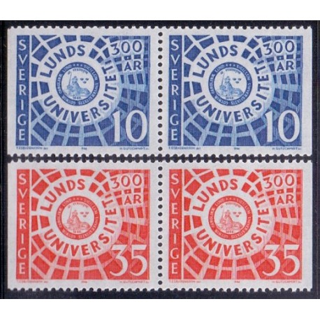 Sverige. 1968. Lund Universitet,  AFA nr. 616Cv-617Ch ** (2 par)       postfrisk stemplet FDC st,