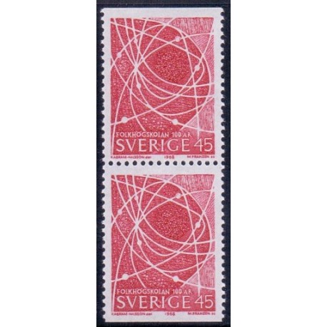Sverige. 1968. Folkehøjskolen 100 år. AFA nr. 620Co & 620Cn **     postfrisk stemplet FDC st,