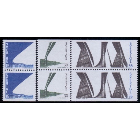 Sverige. 1969. Tjörnbroerne, AFA nr. 656Co-658Cn ** (3 par)    postfrisk stemplet FDC st,
