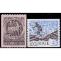 Sverige. 1970. Dädesjö maleri, og tømmerflådning, 20-45 Øre, AFA nr. 671-72 **     postfrisk stemplet FDC st,