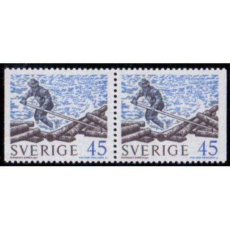 Sverige. 1970. Tømmerflådning, AFA nr. 672Cv &  672Ch **     postfrisk stemplet FDC st,