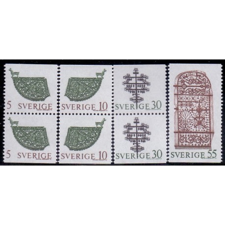 Sverige. 1970. Kunsthåndværk, AFA nr. 673Co-676 ** (3 par+1)     postfrisk stemplet FDC st,