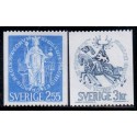 Sverige. 1970. Heraldik, 2,55-3 kr. FLOUR Alm papir AFA nr. 678-79 **     postfrisk stemplet FDC st,