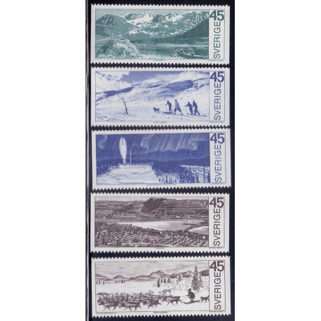 Sverige. 1970. Polarcirklen 45 Øre, AFA nr. 682-86 **     postfrisk stemplet FDC st,