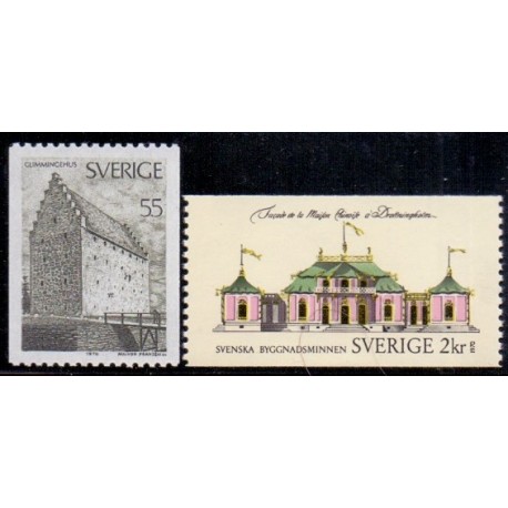 Sverige. 1970. Glimmingehus og Kina slot, 45 Øre-2 kr. AFA nr. 687-88 **     postfrisk stemplet FDC st,