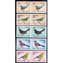 Sverige. 1970. Svenske fugle, AFA nr. 698Cv-702Ch ** (5 par)    postfrisk stemplet FDC st,