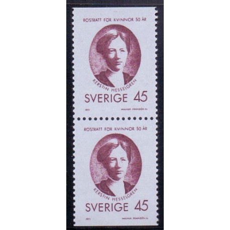 Sverige. 1971. Kvinders valgret. AFA nr. 708Co & 708Cn **    postfrisk stemplet FDC st,