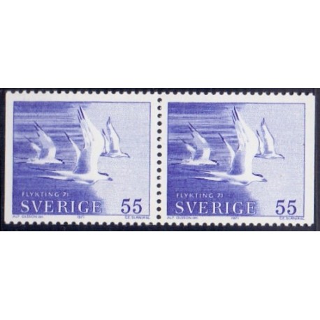 Sverige. 1971. Flygtninge 71. AFA nr. 711Cv & 711Ch **   postfrisk stemplet FDC st,