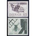 Sverige. 1971. Tømmertransport og vindmølle, 60-75 Øre. AFA nr. 717-18 **    postfrisk stemplet FDC st,