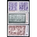 Sverige. 1971. Stenhuggerværker 5-65 Øre. AFA nr. 723Cv-26 ** (1 par+2)  postfrisk stemplet FDC st,