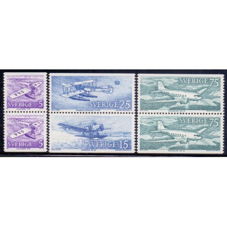 Sverige. 1972. Postfly, AFA nr. 767Co-770Cn ** (3 par)      postfrisk stemplet FDC st,