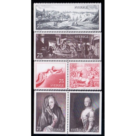 Sverige. 1972. Kunstværker, AFA nr. 771-776Chn ** (2 par+2)    postfrisk stemplet FDC st,