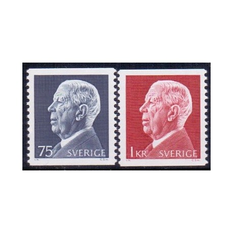 Sverige. 1972. Kong Adolf VI, 75 Øre-1 kr. AFA nr. 782-83 **     postfrisk stemplet FDC st,