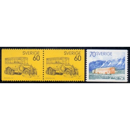 Sverige. 1973. Postbusser, 60-70 Øre. AFA nr. 798Cv-99 ** (par +1)   postfrisk stemplet FDC st,