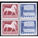 Sverige. 1973. Motiver fra billedstene. 5-10 Øre. AFA nr. 810-811Ch ** (2 par + 2)    postfrisk stemplet FDC st,