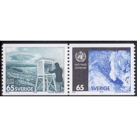 Sverige. 1973. Metrologisk tjenste, i parstykke AFA nr. 812-13 **     postfrisk stemplet FDC st,