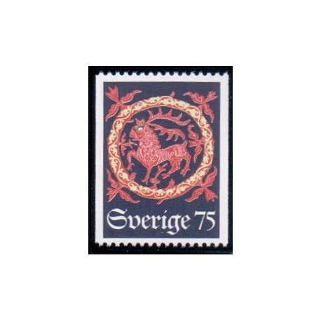 Sverige. 1974. Mosaikbroderier, 75 Øre. AFA nr. 886 **postfrisk stemplet FDC st,