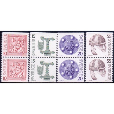 Sverige. 1975. Vendeltidsfund. AFA nr. 898Co-902Cn ** ( 4 par+1)     postfrisk stemplet FDC st,