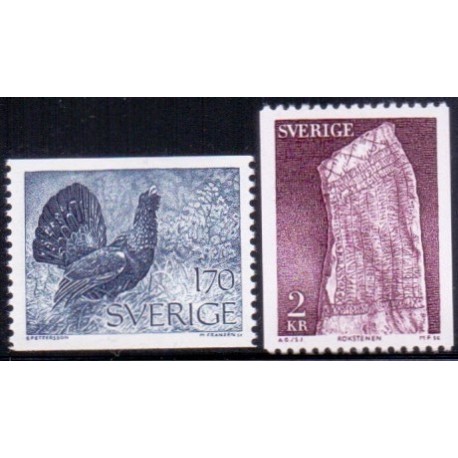 Sverige. 1975. Tjurhøne og runesten: 1,70-2,00 kr. AFA nr. 909-10 **     postfrisk stemplet FDC st,