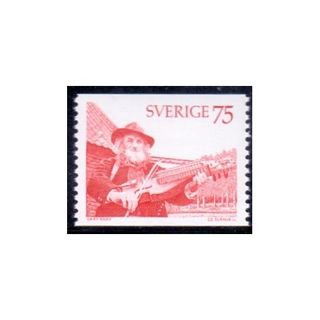 Sverige. 1976. Spillemand. ALM papir, 75 Øre. AFA nr. 928uF **    postfrisk stemplet FDC st,