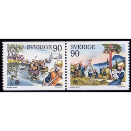 Sverige. 1975. Spejderbevægelsen i par. AFA nr. 930-31 **    postfrisk stemplet FDC st,