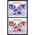 Sverige. 1976. Arbejderbeskyttelse 85 Øre-1 kr. AFA nr. 965-66 **   postfrisk stemplet FDC st,